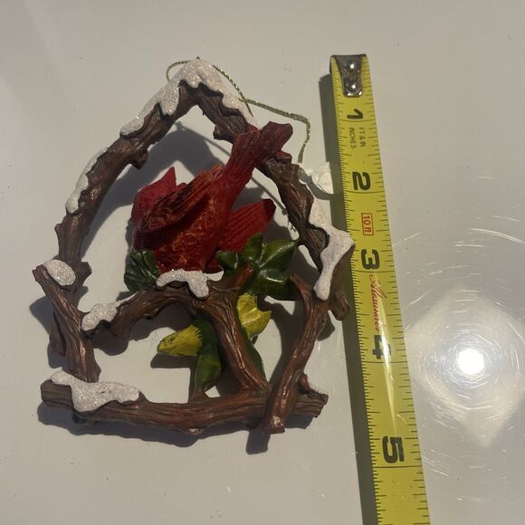 Vintage Cardinal in a  Holly Berries Christmas Ornament ... - Picture 6 of 7